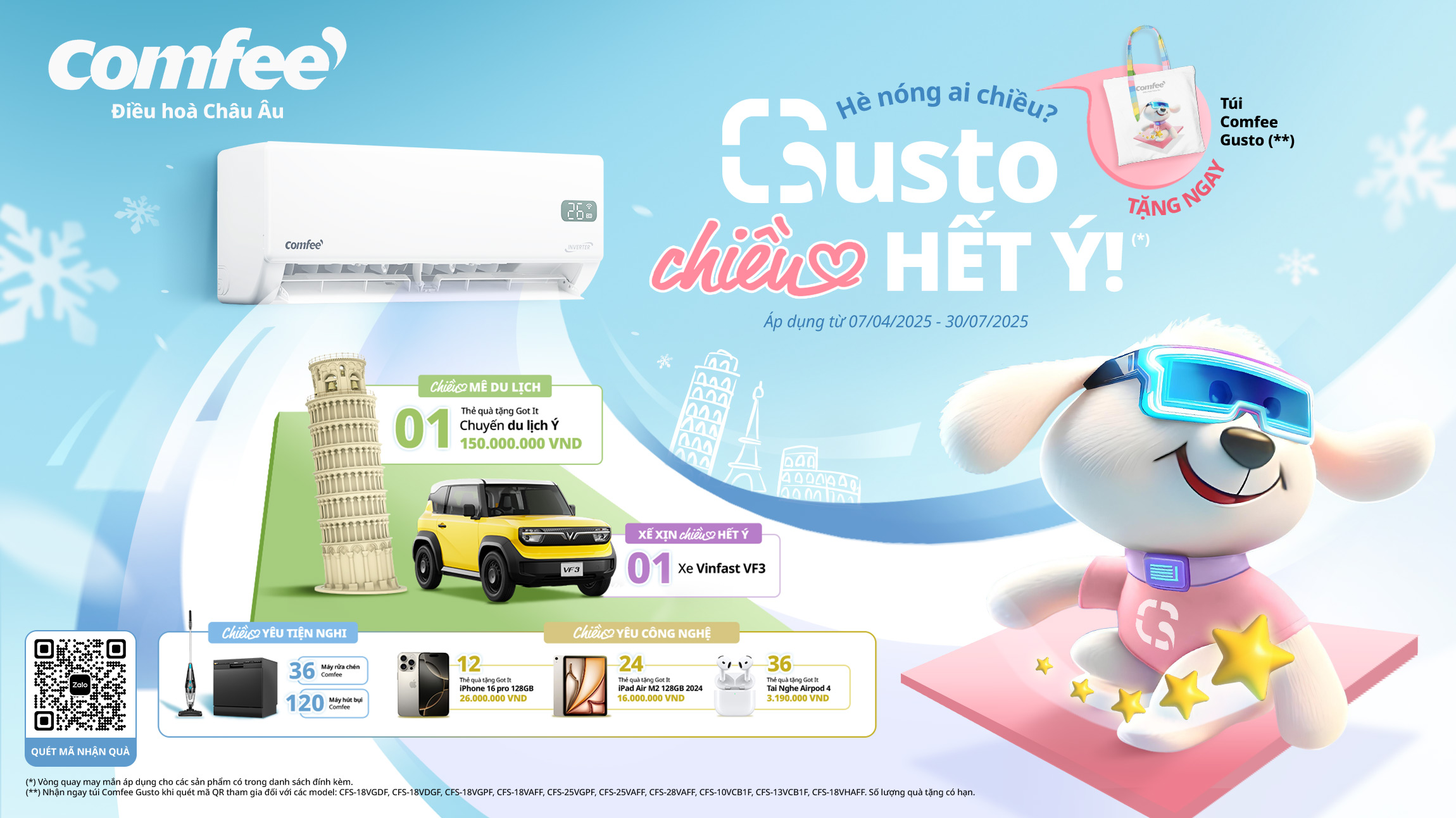 Comfee chiều hết ý